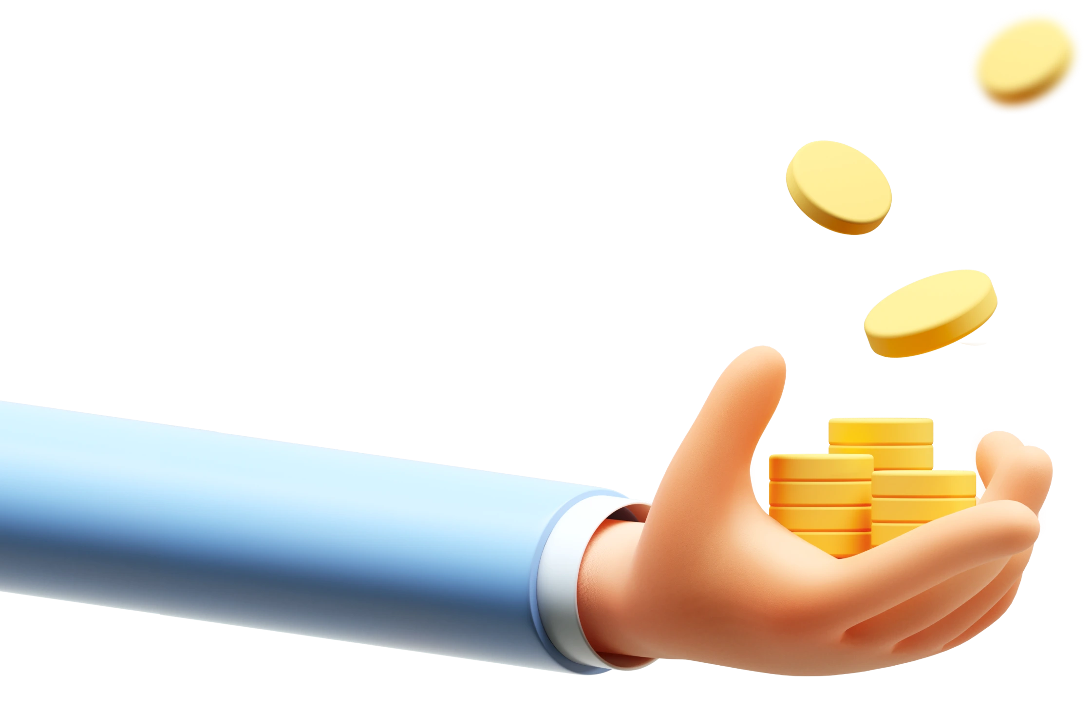 Mână care primește monede pentru un împrumut rapid